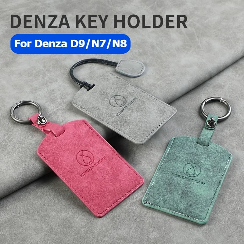 Per Denza D9 N8 N7 2022-2025 Auto Smart NFC Chiave Della Carta Della Copertura Della Cassa Chiave Borsa Borsette Supporto di Protezione Fob Pelle Scamosciata Portachiavi accessori