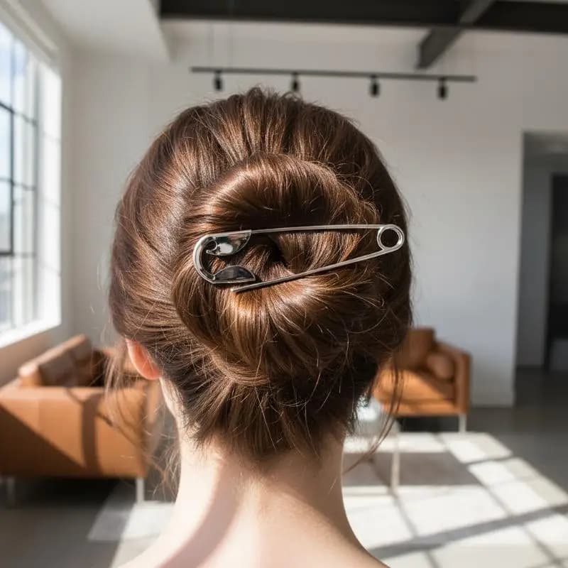 Large Safety Pin Hair Clip Metal Claw Barrette for Women Creative Fashion Accessory for Everyday Hairstyles