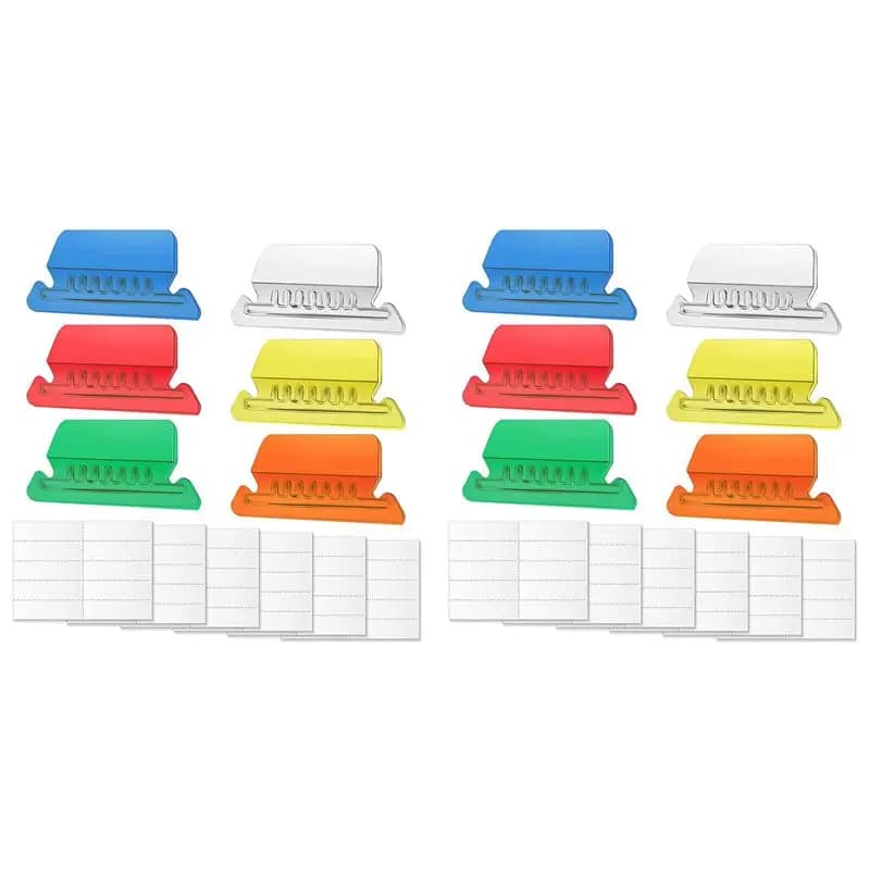 A02M-120 Sets Hanging File Tabs And Inserts,Colorful File Folder Labels Filing Tabs For File Identification, Easy To Read