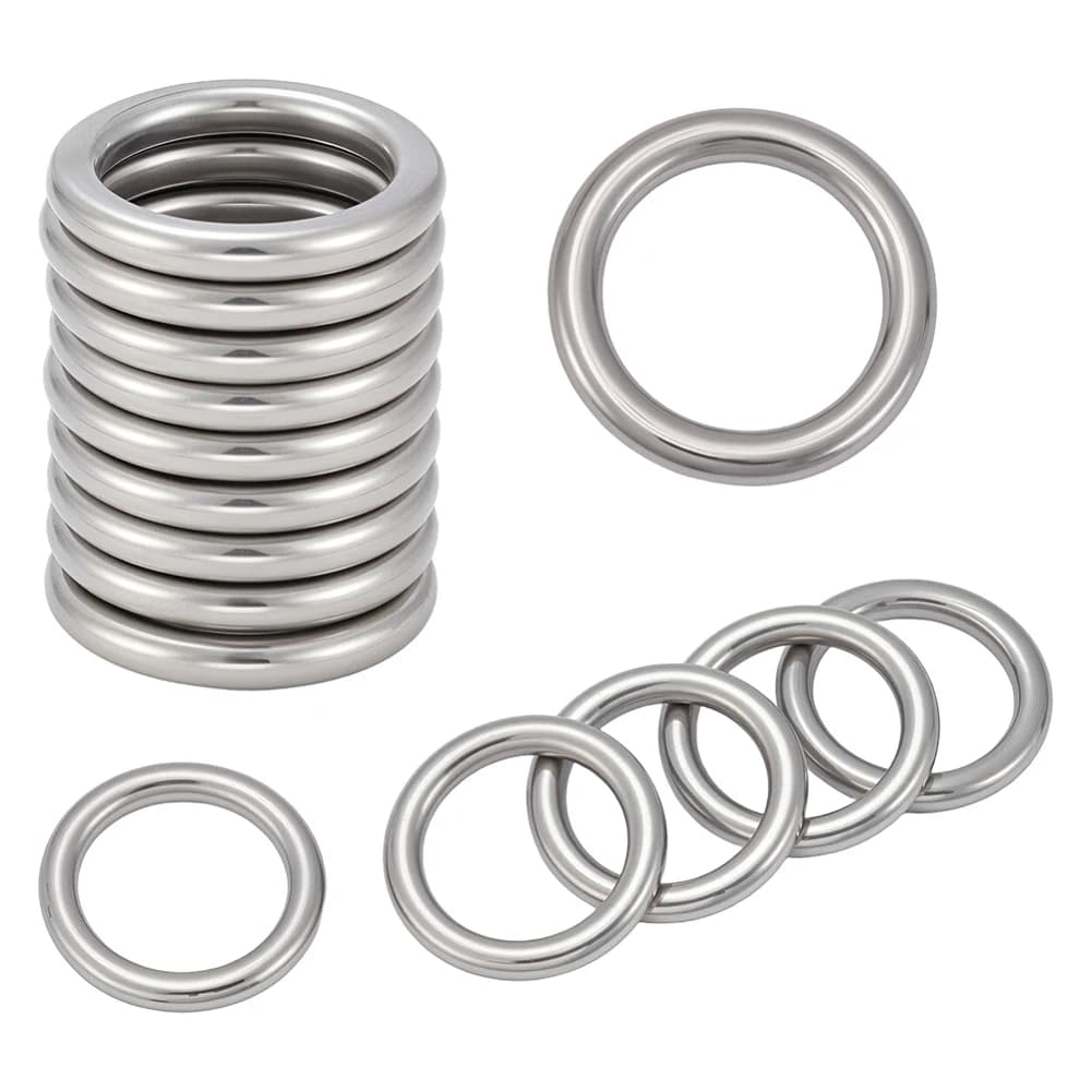 25Pcs Metal O Rings Stainless Steel O Ring Buckles Seamless Welded Round Linking Rings Dog Leash Buckle Webbing Belts Buckle