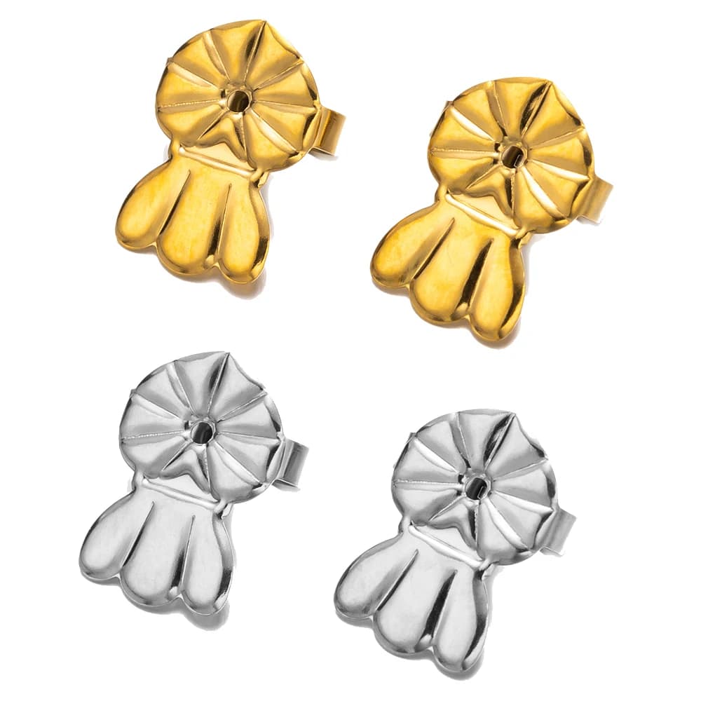 10Pair Gold Stainless Steel Earring Secure Backs Lifters for Droopy Ears Heavy Earring Hypoallergenic Jewelry Making No Fade
