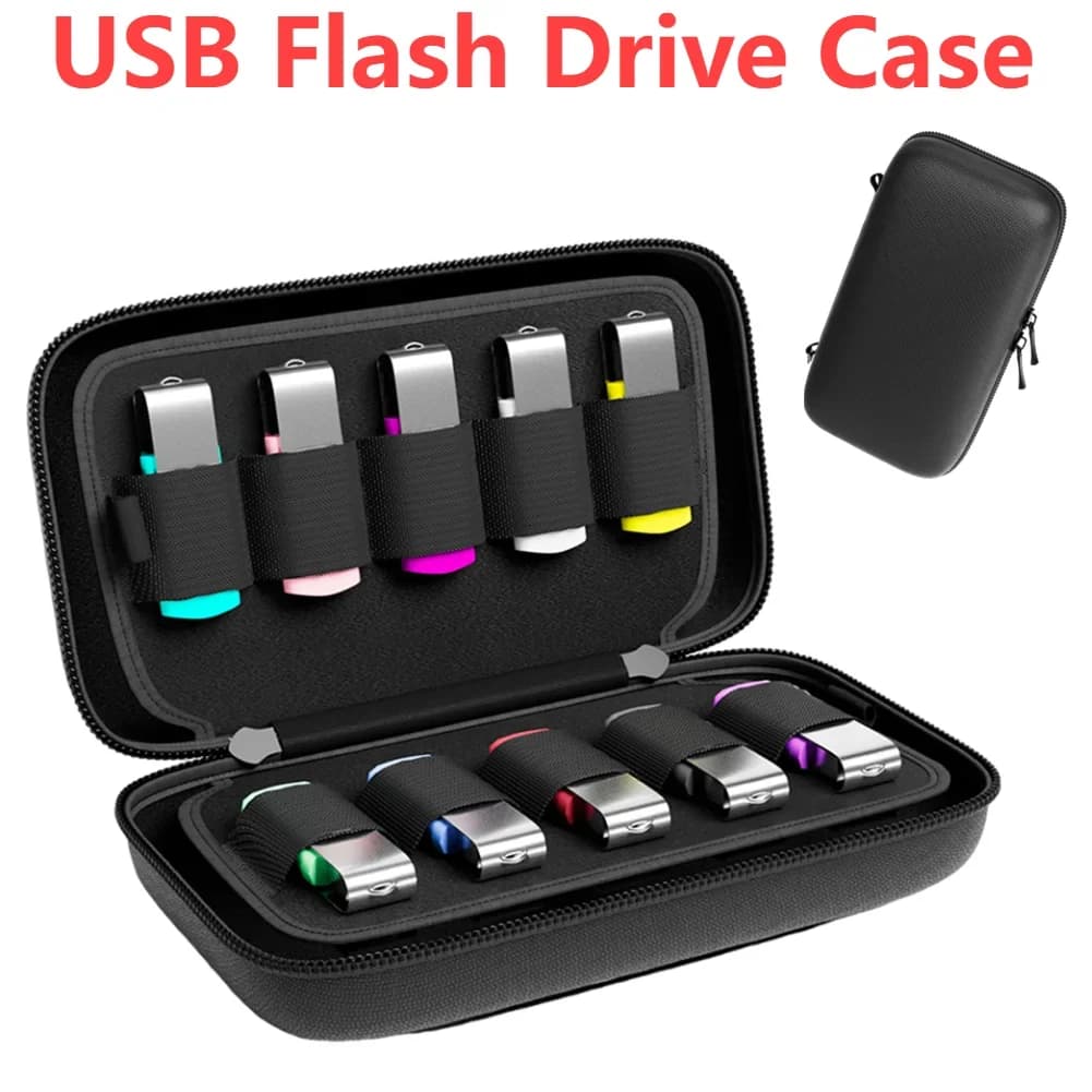 Custodia per unità flash USB a doppio strato Organizzatore per stick USB Supporto per unità per pollice Custodia per pendrive Chiavetta USB Accessori elettronici