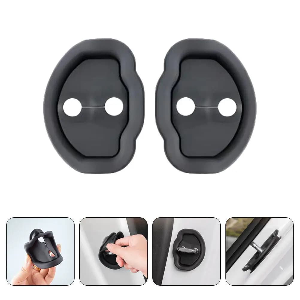Set di 4 Protezioni per Serratura Porta Auto in Silicone Solido, Riduzione del Rumore, Accessori Auto