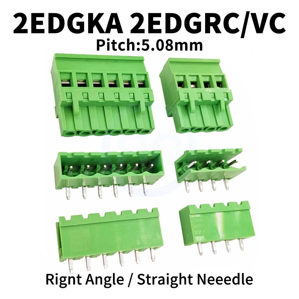 (5 PZ) KF2EDGKA Terminale a spina da 5.08mm 2EDGKA + 2EDGR / 2EDGV / 2EDGRC / 2EDVC 5.08 Connettore pcb con spina ad angolo retto aperto e chiuso 2 ~ 24 pin 15EDGKA