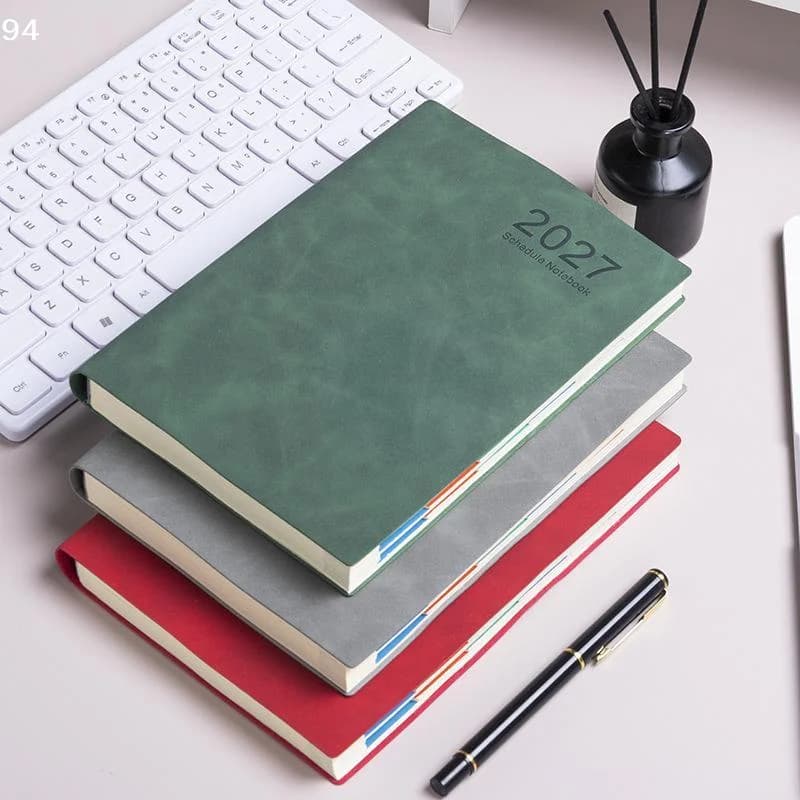 2027 Daily Planner PU Leather Band Notebook Day Time Management Journal 320 Pages Schedule BookNF stationery