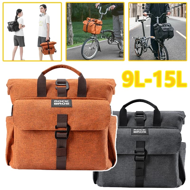 9L-15L Foldable bicycle front pocket with adapter cycling storage bag commuter backpack handbag travel bag Computer bag