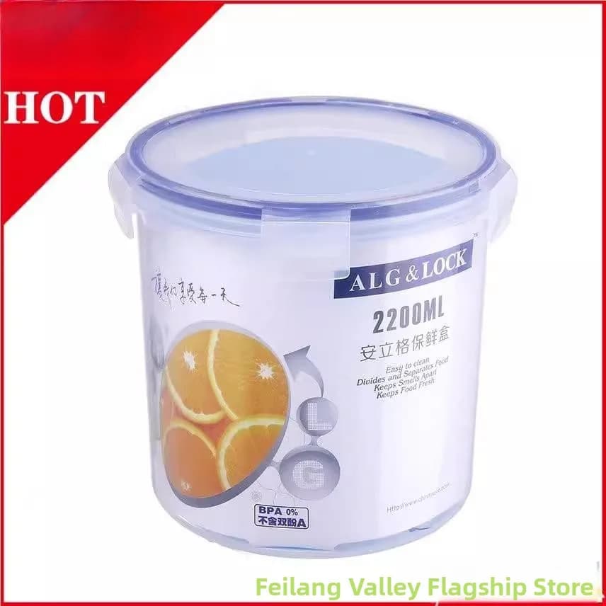 Thiened Grande contenitore rotondo in plastica per alimenti Microonde Se Rettangolare Sed Box Canna rotonda Frie Conservazione C...