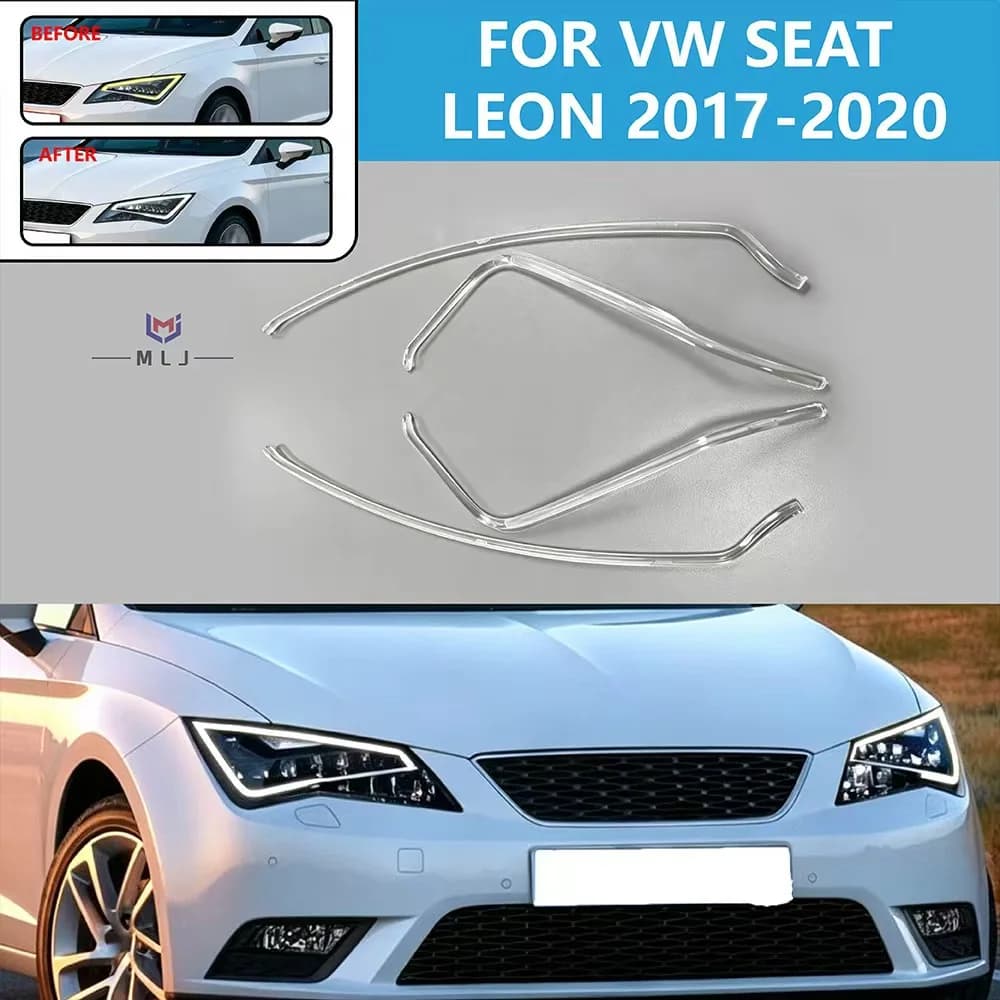 Headlight Daytime Running Light LED Guide Strip For VW Seat Leon 2017-2020 Angel Eyes Guide Strip Car Headlight Accessories