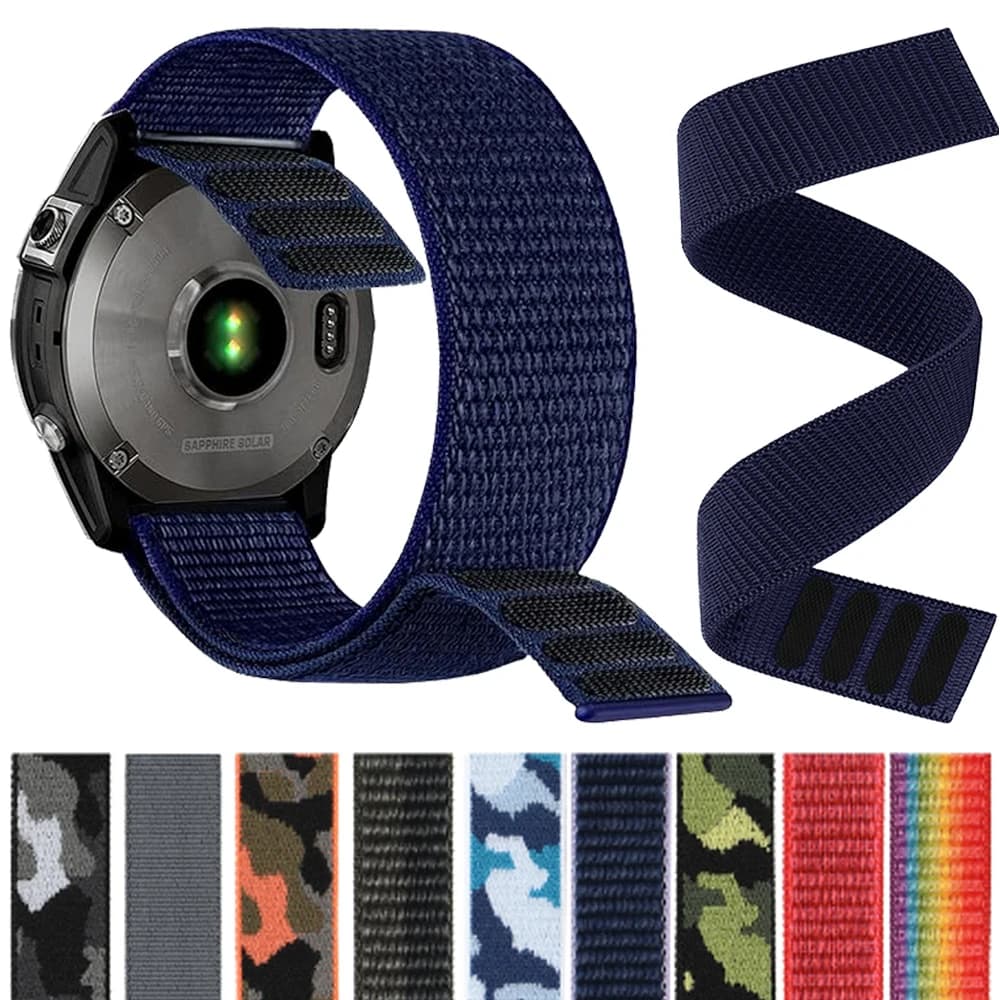 Cinturino in nylon con gancio 22mm 26mm per Garmin Fenix 8 7 7X 6X Pro/Epix Pro Gen 2 47mm 51mm/Enduro/TACTIX/Forerunner 965 cinturino