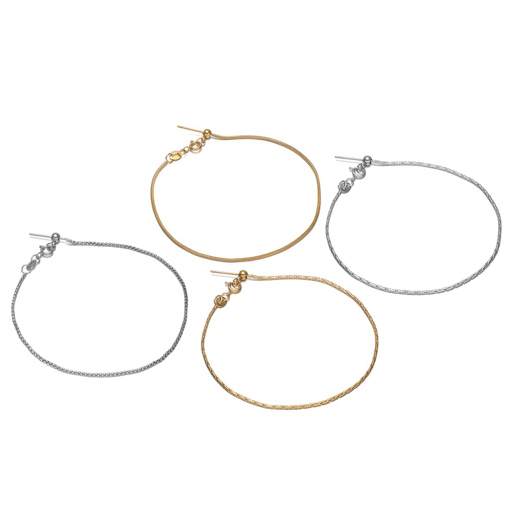 4pcs Stainless Steel 18cm Adjustable Box Chains Ear Wires for DIY Jewelry Earrings Making Connectors Bracelets Anklets Findings