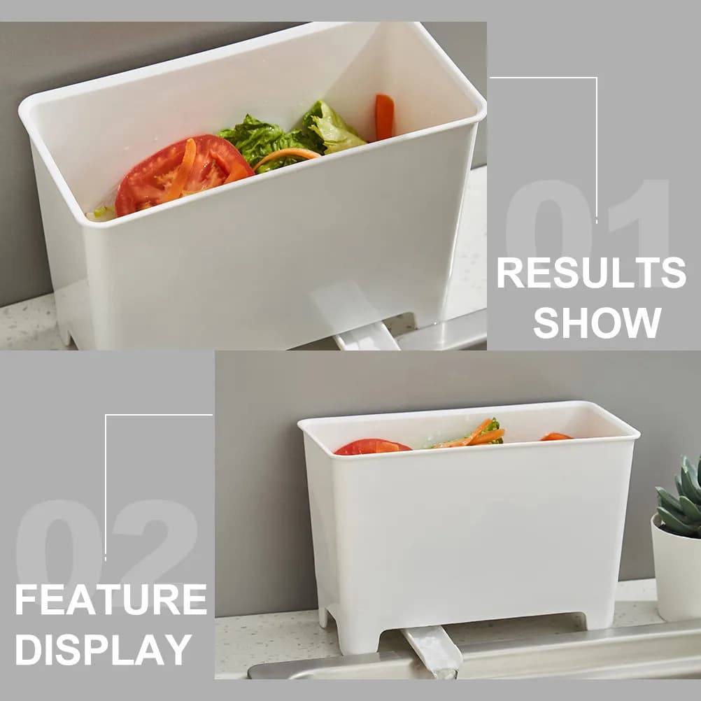 2Pcs Premium PP Drain Trash Can for Kitchen Bathroom Fruit Vegetable Waste Moisture Eliminating Odorless Garbage Container