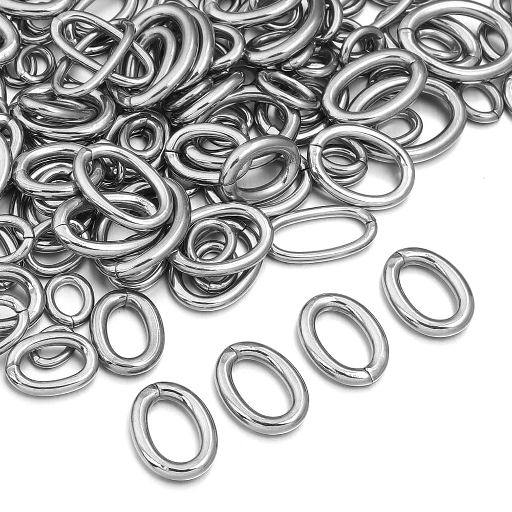 20 pcs/lot Stainless Steel Oval Sauce Rings For Sale Rings Divided Rings Connectors for FAI Jewels For You That Make Bracelets Necklace Accessories