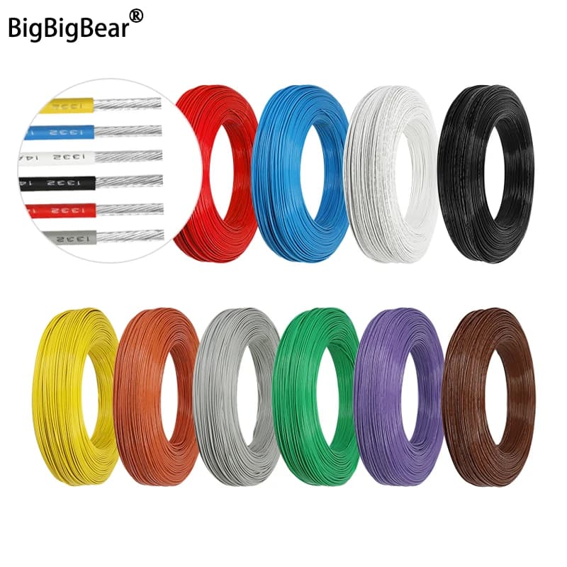 2/5/10m UL1332 Cavo PTFE ad alta temperatura 300V AWG 30 28 26 24 22 20 18 16 14 Cavo in rame stagnato isolato FEP per stampante 3D