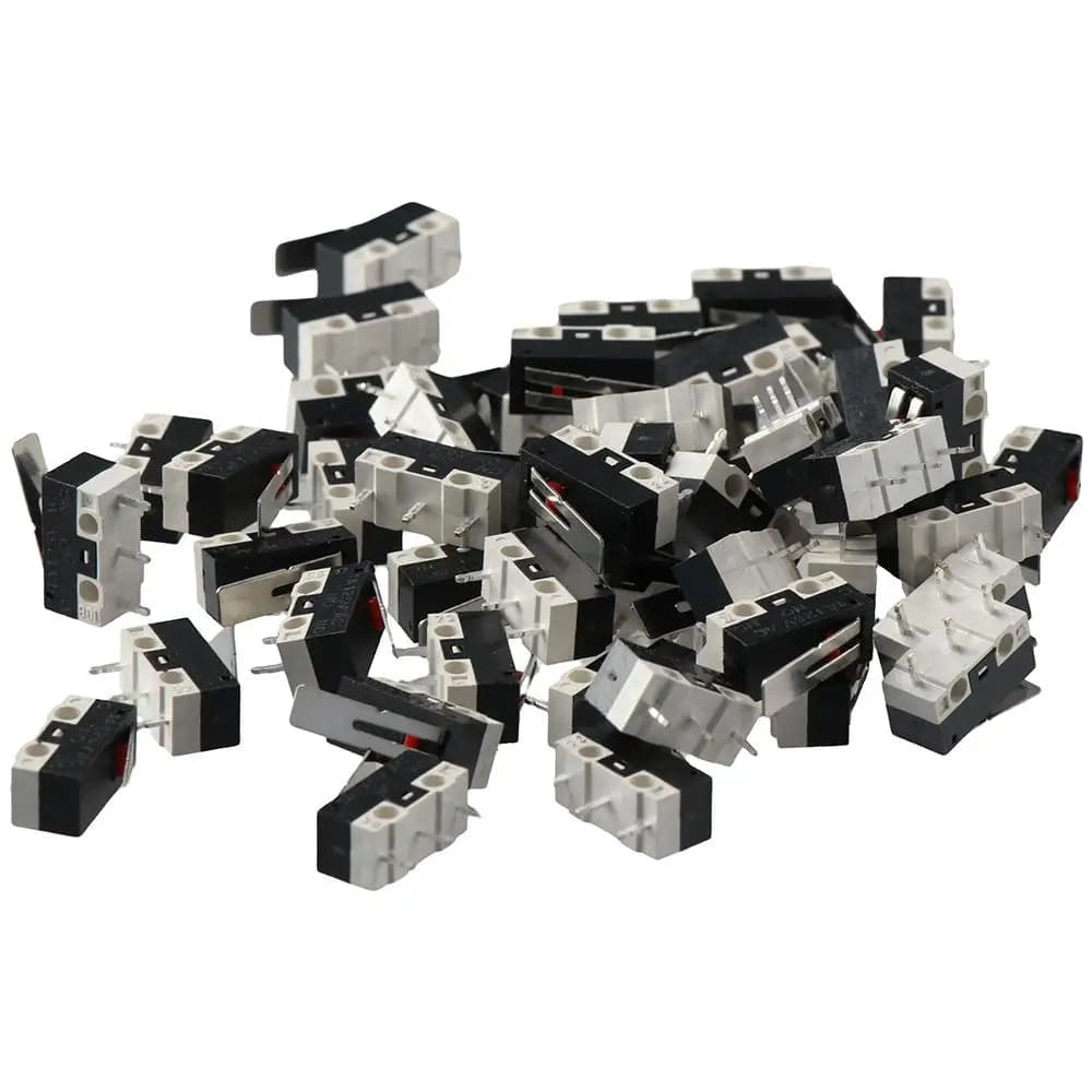 50 Pezzi Microinterruttore AC 1A 125V SPDT a 3 Pin Nero+Bianco 1NC+1NO per Arduino CYT1073 Terminali PCB