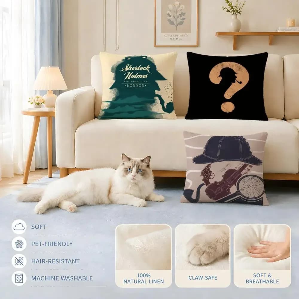 Fodere per cuscini Divano Adatte a cani e gatti Movie S-SherlockS HolmesS Fodere per cuscini Decorative per sedie 45x45 40x40