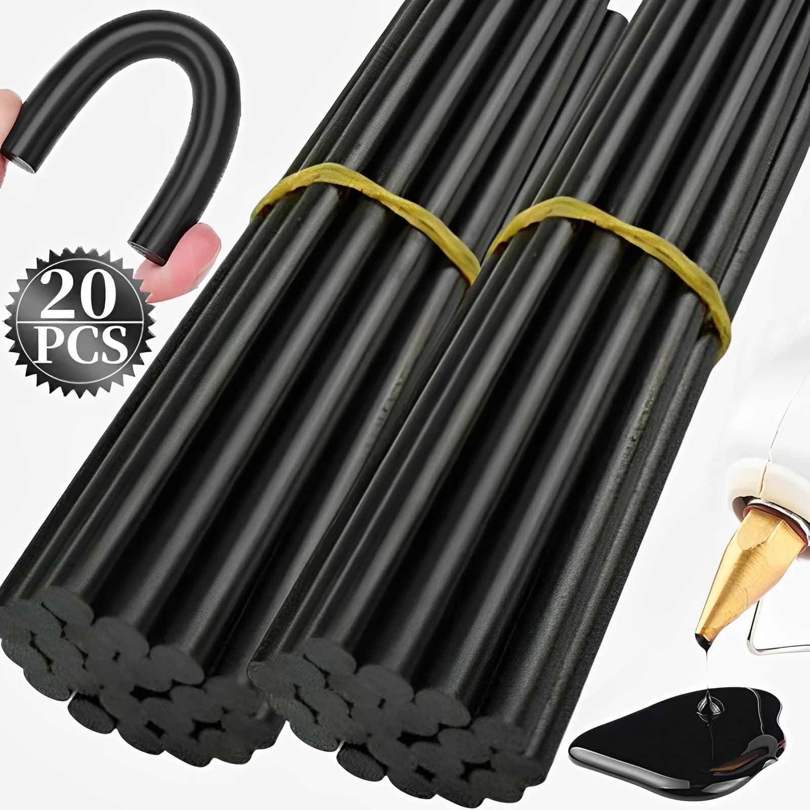 1/20pcs Auto Colla A Caldo Stick Nero Hot Melt Adesivo Colla Pistola In Silicone per Pistola Calda 7mm /11mm per Rubinetti Della Cucina Articoli Per Il Bagno