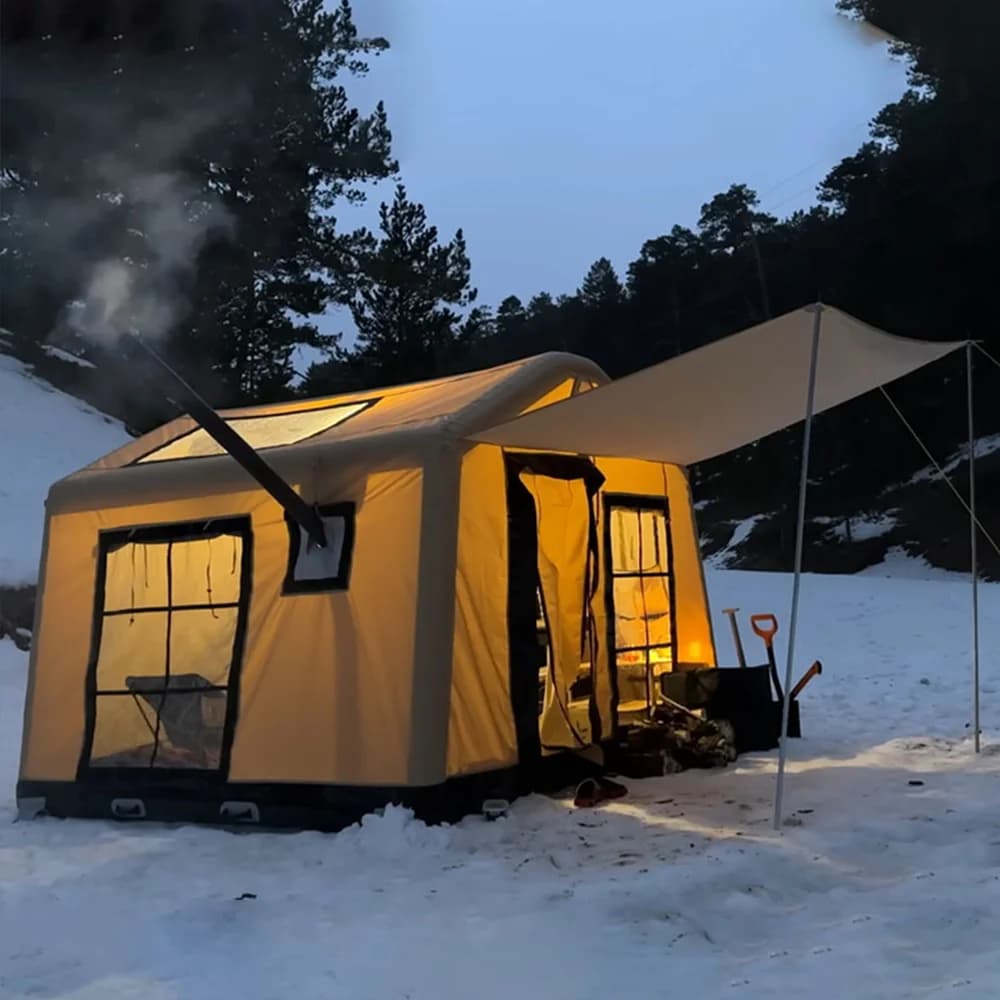 Tenda invernale Tenda da campeggio gonfiabile prefabbricata Tenda da campeggio Glamping per quattro stagioni