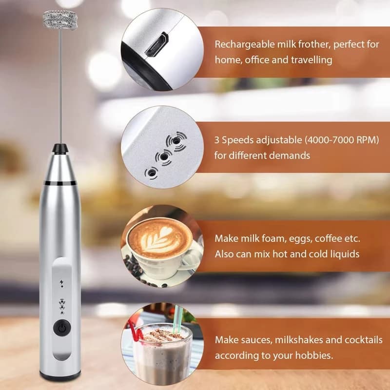 1 frullatore elettrico per uova, frullatore per caffè, montalatte portatile, macchina elettrica per marmellate, macchina per burro, mixer da cucina