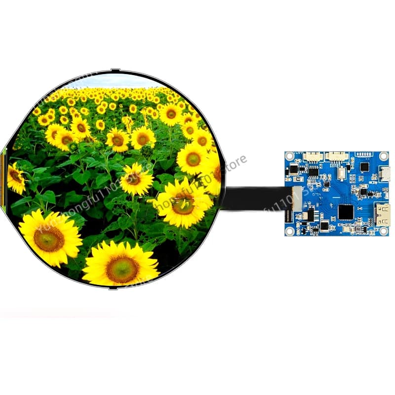 IPS Circular Screen 5 Inch 1080x1080 60Hz with HDMI Driver Card, Digital Signage Display, Circular LCD Screen for Raspberry Pi
