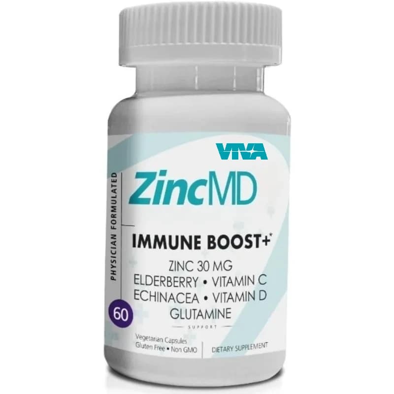 Immune support supplement, containing zinc, elder, vitamin C, vitamin D and echinacea, 60 capsules