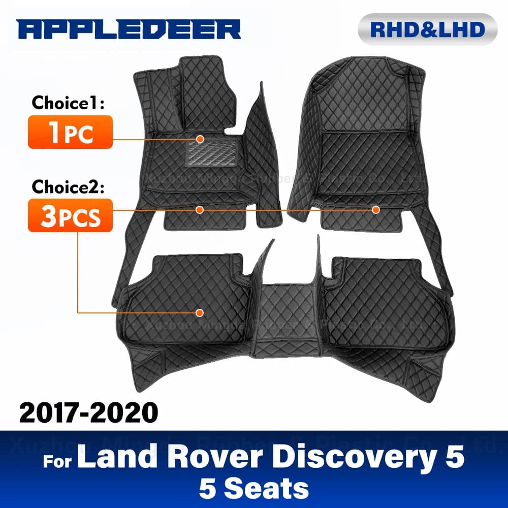 Tappetini auto per Land Rover Discovery 5 (CIVE SEAT) 2017 2018 2019 2020 Tappetini auto personalizzati Copri tappeto automobilistico Interno A