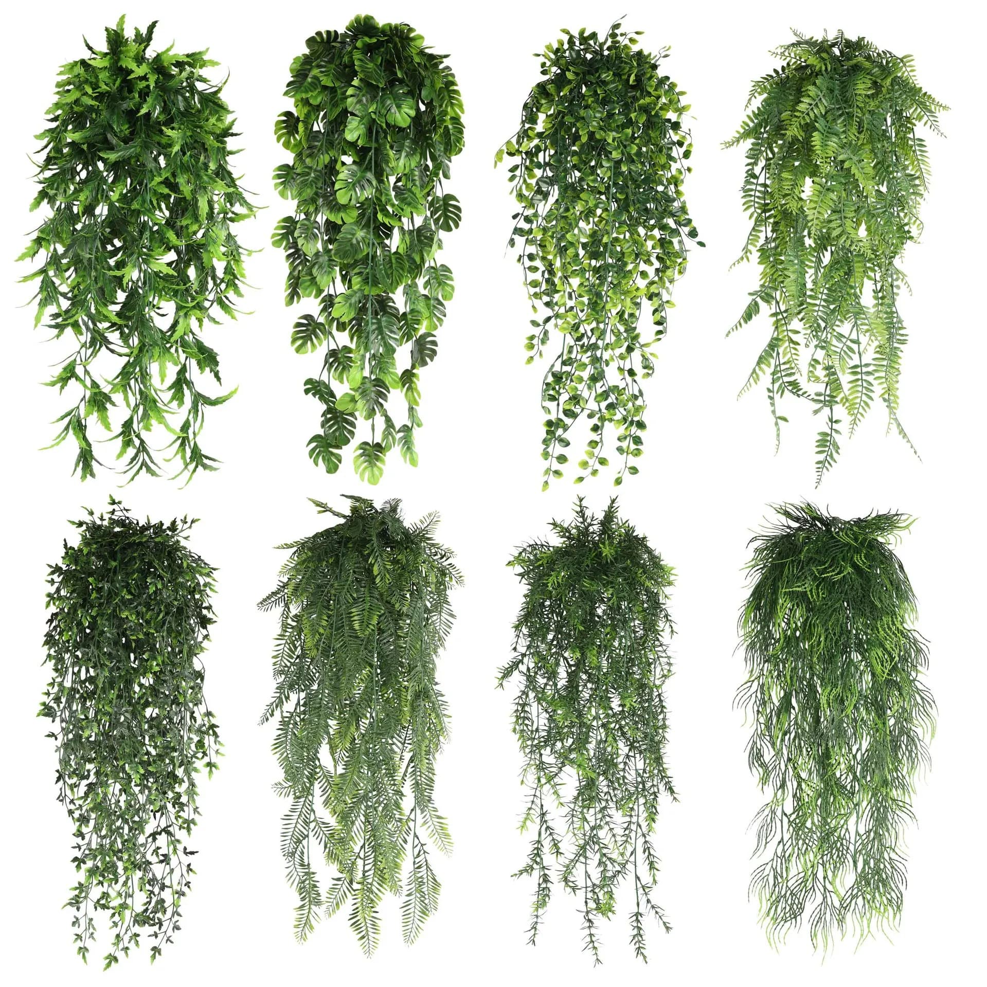 1PCS Artificial Plant Persian fern Leaves Vines Home Room Decor Hanging Plastic Leaf Grass Wedding Party Wall Balcony Home Decor
