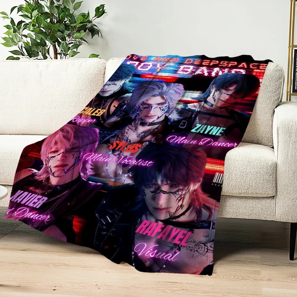 Flanella calda e confortevole, morbida coperta in peluche Zayne per divano, soggiorno artistico, stanza Deepspace, ufficio, camera da letto Caleb Sylus, viaggi d'amore e regali