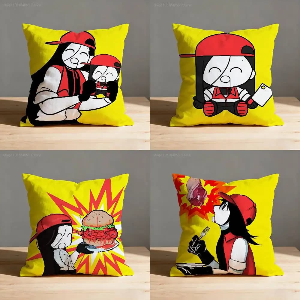 Yi Xi Singer Meat Girl Cushion Decor Car Office Room Print Pillow Sheet Decorations & Protection