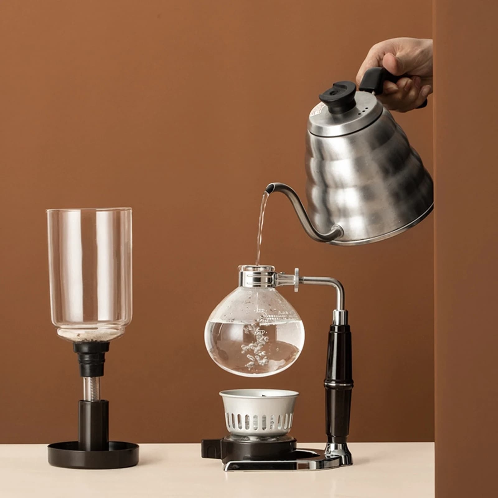 Sifone caffettiera 3/5 tazze caffettiera sottovuoto per caffetteria Bar cucina ufficio caffettiere sottovuoto accessori da cucina per la casa