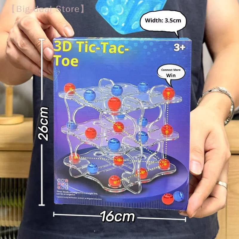 【M】1 Set Gioco da tavolo per scacchi interattivo Giocattolo 3D TIC-TAC-TOE Gioco Facile da giocare Giocattoli educativi Quadrati Giochi da tavolo di strategia