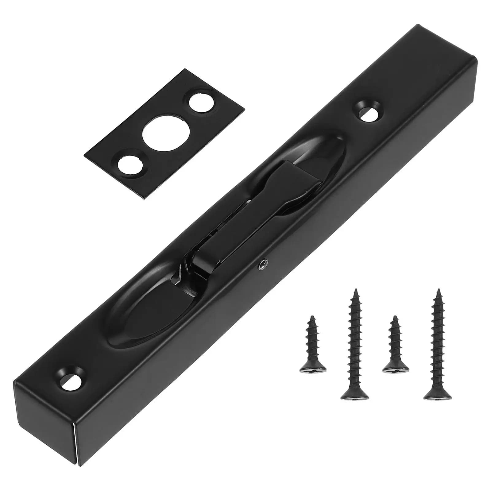 Set di Serrature a Incasso in Acciaio Inox Spazzolato Nero da 6 Pollici per Porte Scorrevoli Francesi, Serratura di Sicurezza per Porte del Garage