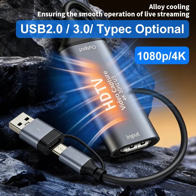 Scheda di acquisizione video USB 3.0 4K HDMI-compatibile 1080p USB 2.0 Type-C Game Grabber per Laptop PC Live Streaming Registrazione Video
