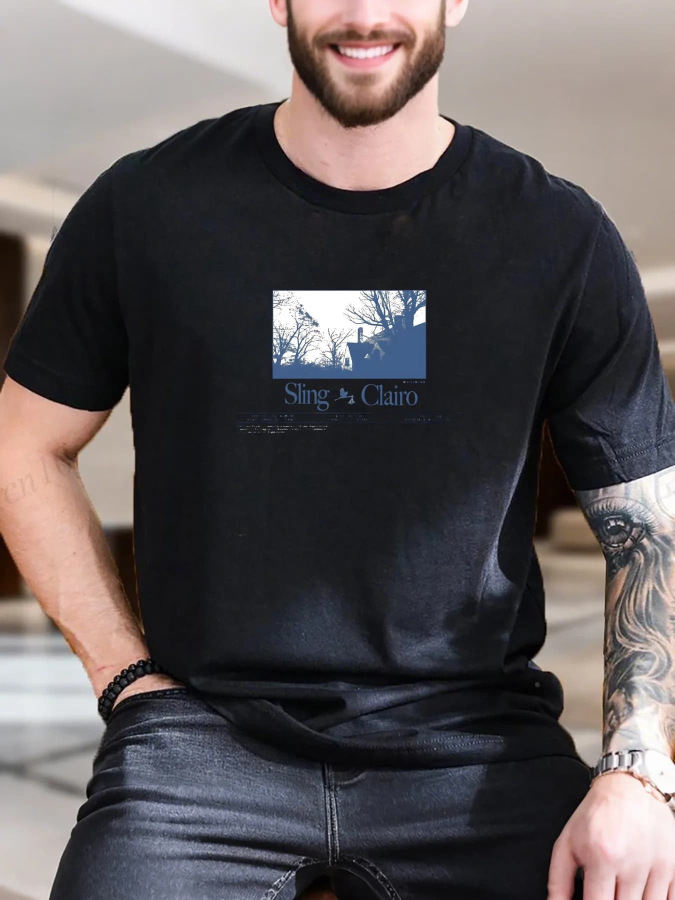 T-shirt a maniche corte stampata da uomo di nuova moda di arrivo T-shirt traspirante in cotone 100% con design artistico per l'edilizia dell'albero Estate alla moda