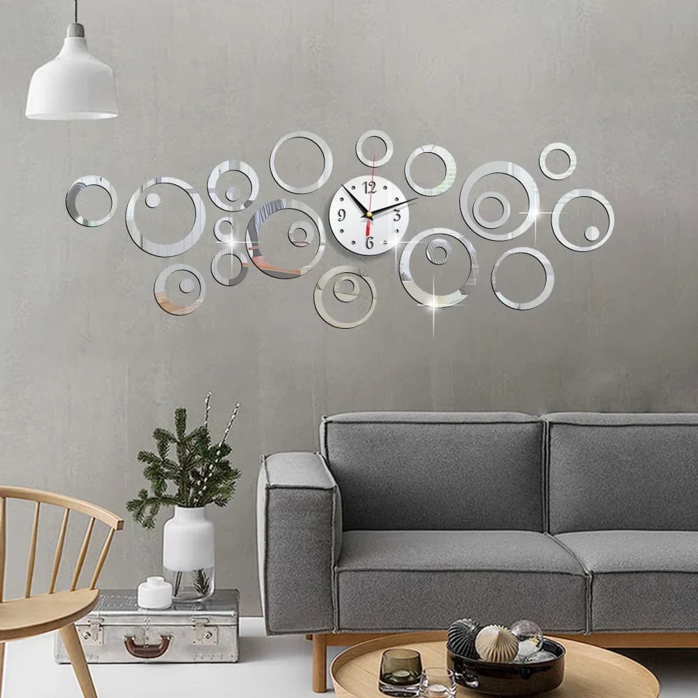 Specchio acrilico stereo 3D Orologio da parete di grandi dimensioni Cerchio di bolle Muto Creativo Soggiorno Decorazione camera da letto Orologio Divertimento alla moda