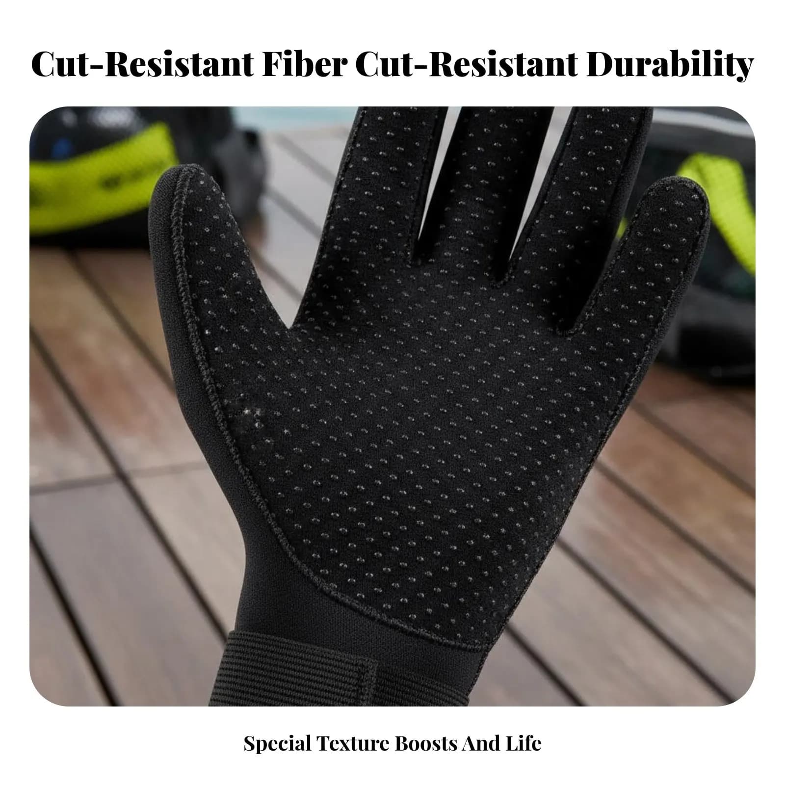 Guanti da Immersione in Fibra Aramidica Antiscivolo Resistenti al Taglio Guanti Impermeabili Flessibili con Cinturino Regolabile per Snorkeler
