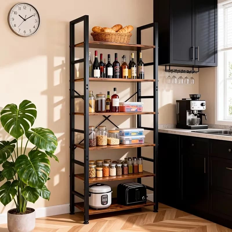 Metal Shelves at 6 shelves, Self-supporting Organizer for Garage and Office, Multipurpose Shelving with Simple Assembly