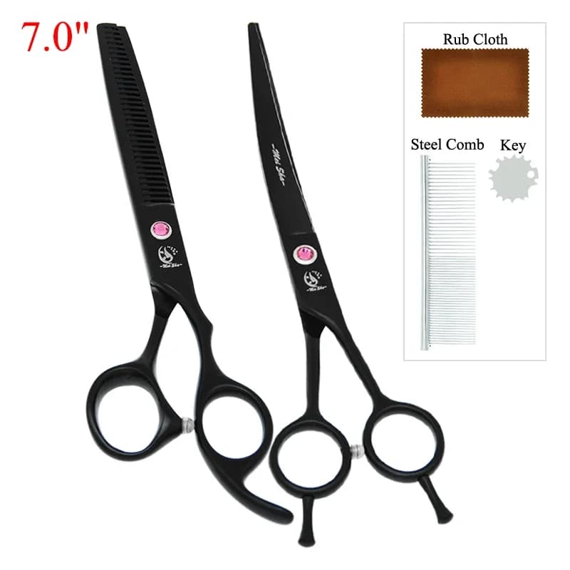 7 pollici Meisha 2 pz Professionale Pet Grooming Forbici Kit con Pettine In Acciaio Cesoie Per Capelli Per Cani Cuccioli Animali Strumento di Taglio Dei Capelli B0034A