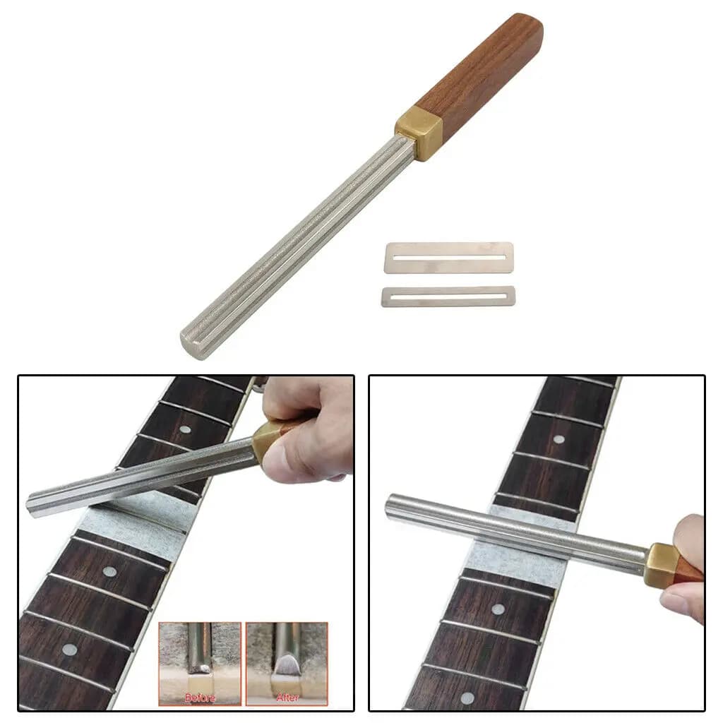Strumento per la riparazione di tasti per chitarra, lima per coronamento di tasti per chitarra, strumento per liutaio per chitarre, ukulele, basso, banjo, mandolino
