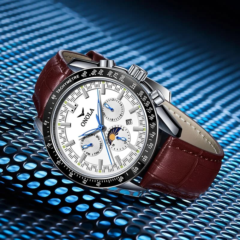 ONOLA 2023 New Fashion Men Watch orologio meccanico Casual da uomo Luxury Top Leather Hollow Automatic Watch