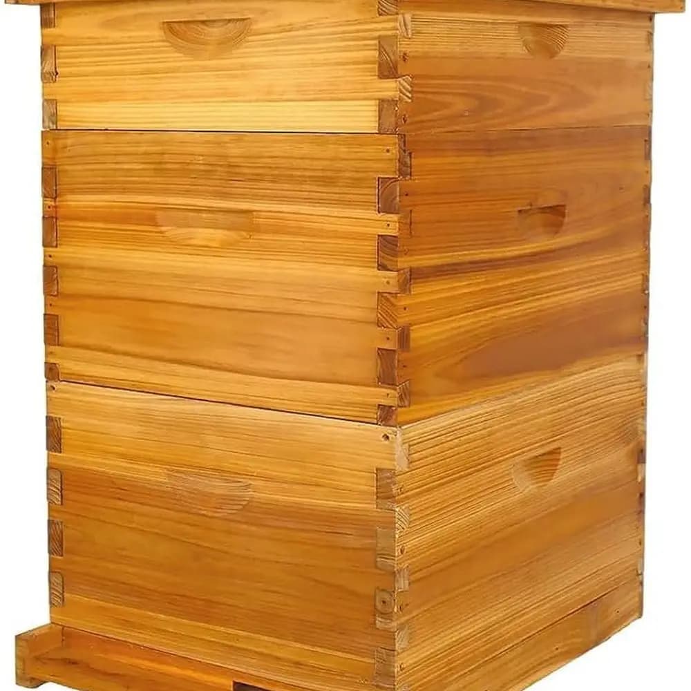 Complete kit for hive Langstroth to 10 frames, bee wax coating, includes frames for hive and waxed foundation sheets for beekeeping