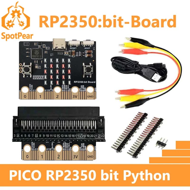 Raspberry Pi Pico 2 RP2350 Bit Card High Door Size Compatible with BBC Micro:bit Development Board