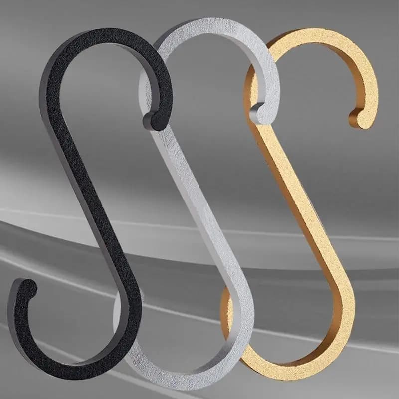 97QD 10 pz Spazio Alluminio S Forma Ganci Ringhiera Della Cucina Gancio Gancio Chiusura Supporto per Appendere I Vestiti Borsa