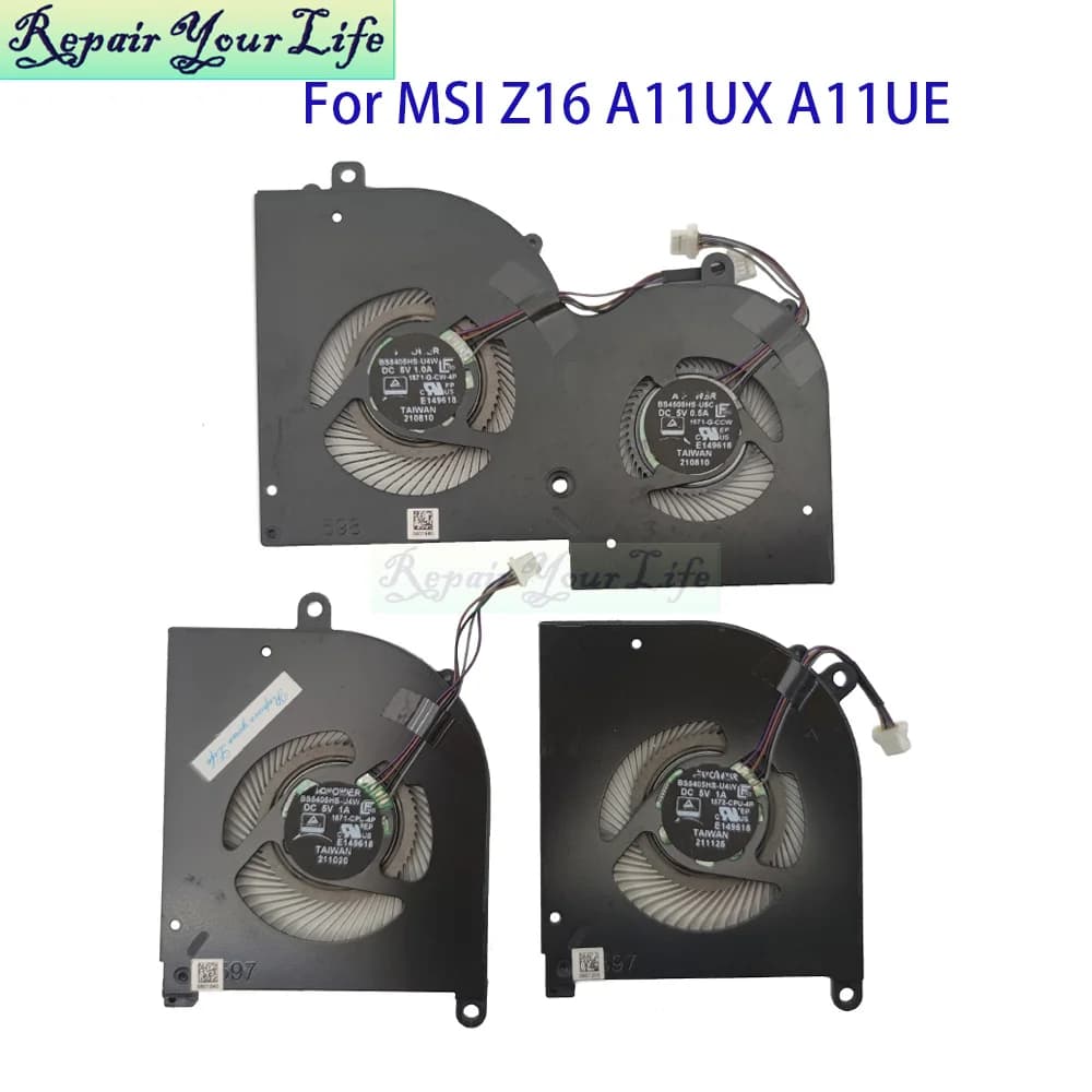 Ventola di raffreddamento CPU GPU per MSI Creator Z16 A11UT A11UE A11UX A11UET MS-1571 MS-1572 Ventola di raffreddamento per notebook BS5405HS-U4W BS4505HS-U5C