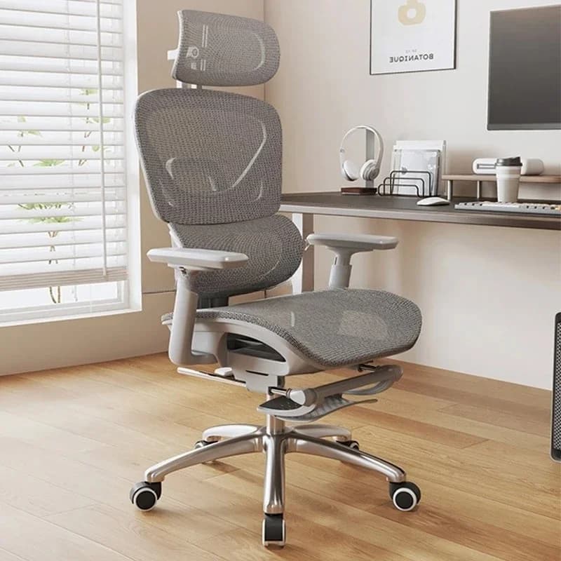 Sedia da ufficio ergonomica con supporto lombare Sedia da scrivania reclinabile in rete traspirante per giocatori domestici Sedie per computer da gioco con poggiatesta