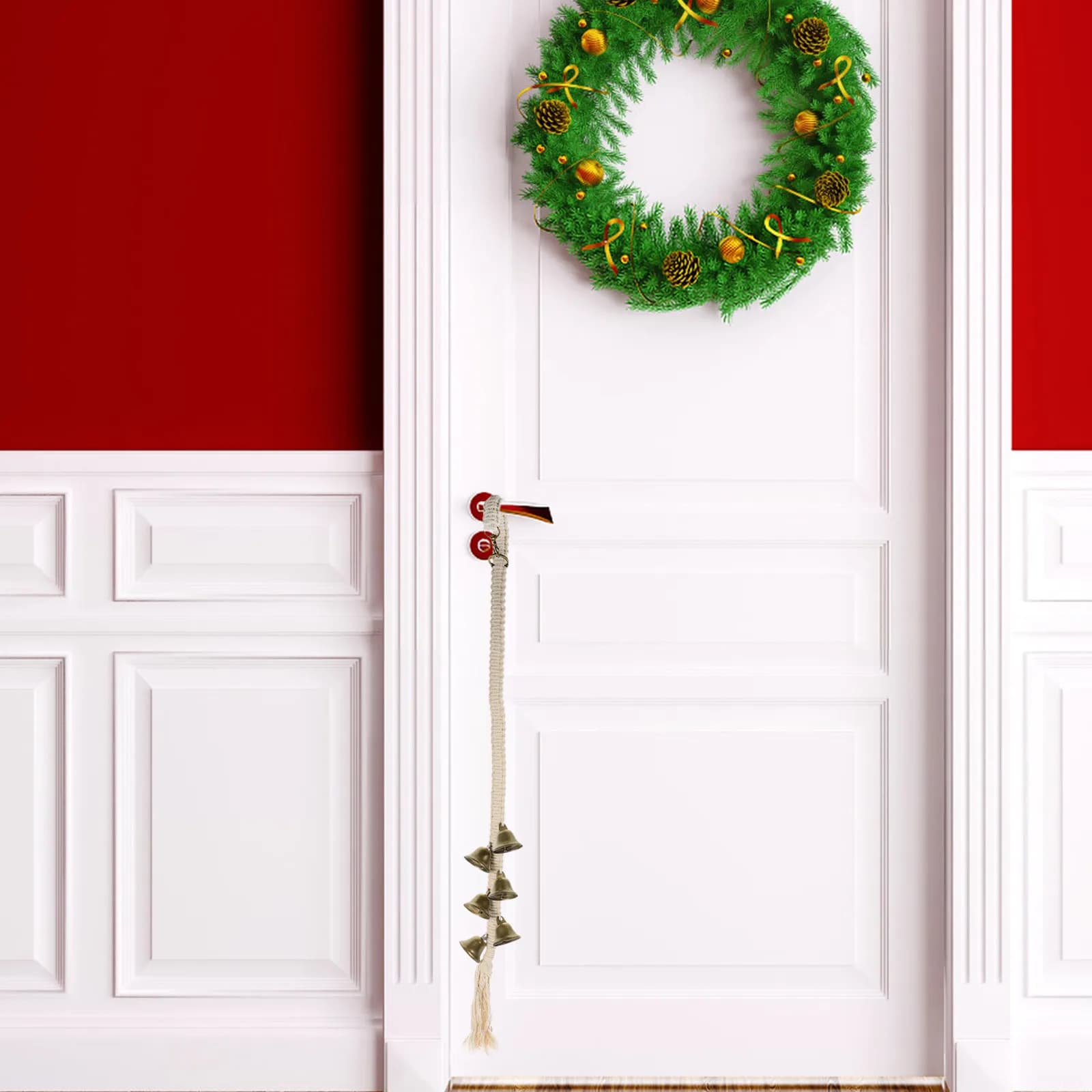 Campanello per Addestramento Cani con Corda, Campanello Decorativo Creativo da Porta per Addestramento al Vasino, Set Pulsante Parlante per Cuccioli, Corda Allarme per Animali Domestici