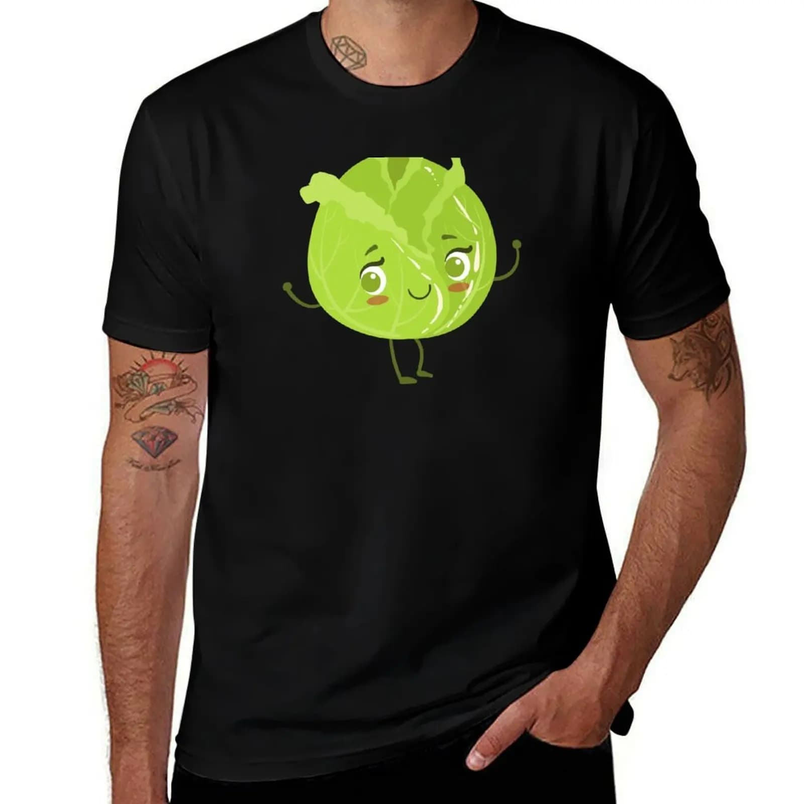T-shirt Kawaii Cabbage, T-shirt sportiva traspirante da uomo
