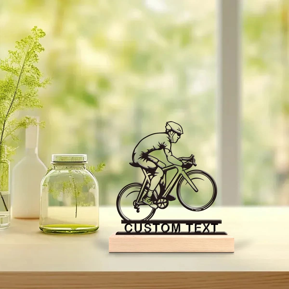 1pc Metal Art Desktop Decoration Custom Content With Wooden Base Desktop Decorations in Bedrooms,Study Rooms,and Offices