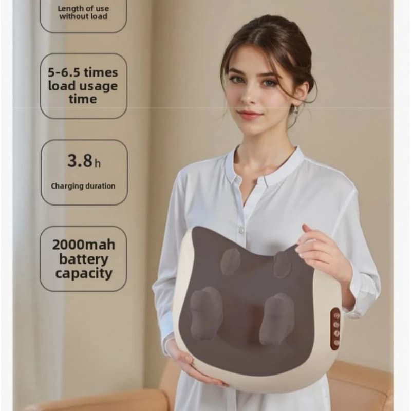 SPA Cuscino portatile Massaggiatore PRO Persona pigra Spalla principale Massaggio professionale al collo super resistente Tipo di cuscino caldo senza fili