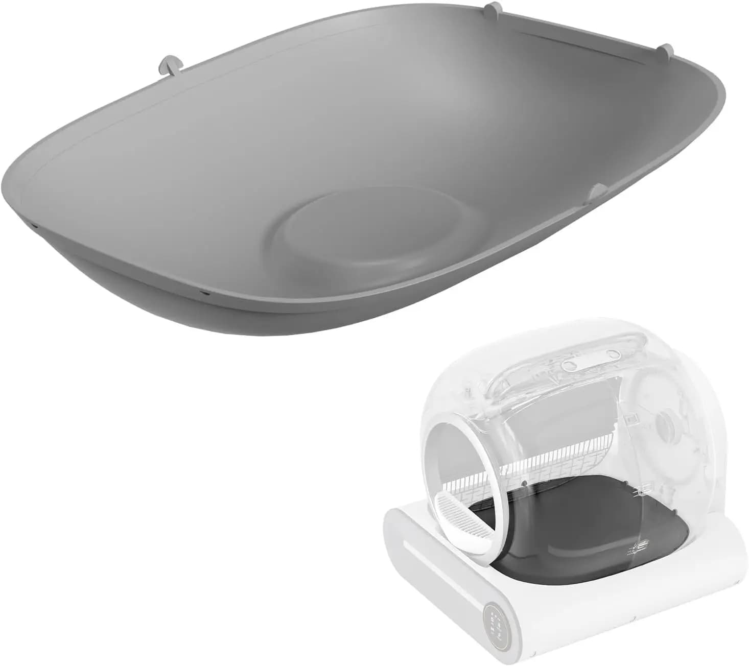 Parti accessorie per tappetino per lettiera in silicone Tappetino in silicone a tenuta stagna Tappetino per lettiera per gatti Sostituzione grigia adatto per lettiera automatica