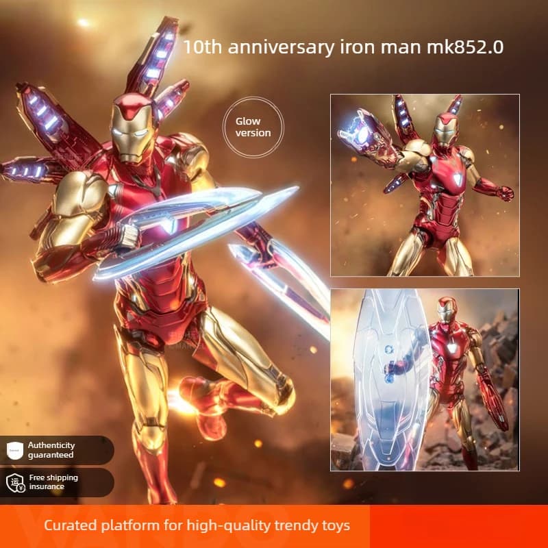 Action Figure Iron Man in Lega MK4 Scala 1/10, Modello Assemblabile Hulkbuster per Collezionisti, Giocattolo per Bambini, Regalo di Compleanno